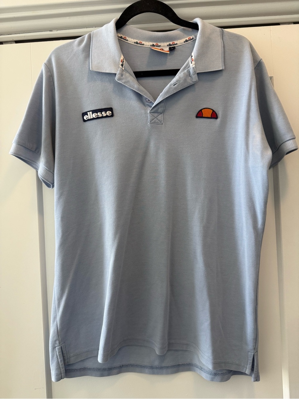 Ellesse Light Blue Short-Sleeve Polo with Logo Patches